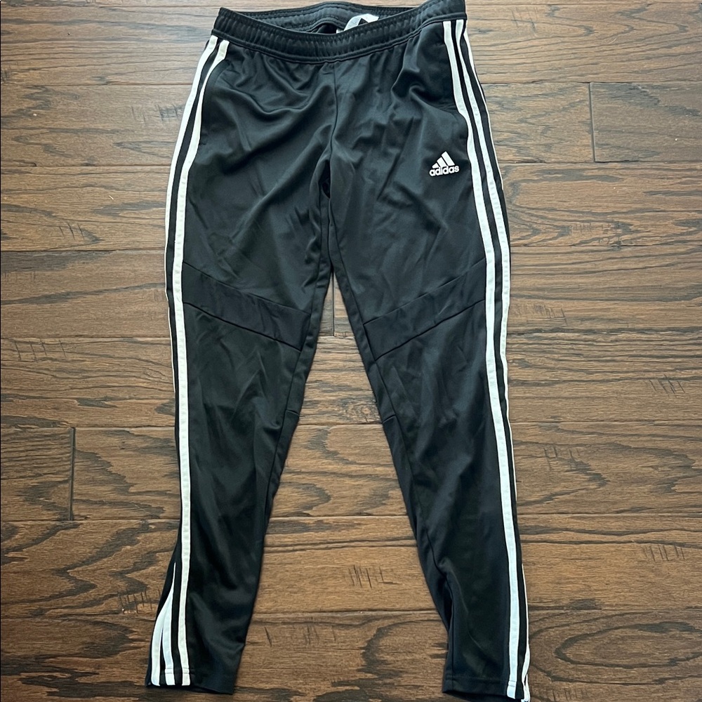 Adidas kids  Black Joggers with White Stripes